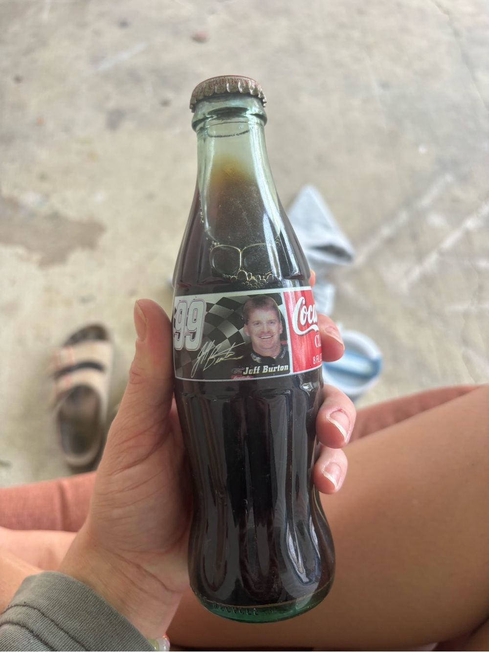 Coca Cola Racing Edition Glass Bottle with Red Label Jeff Burton